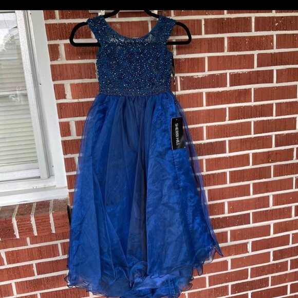 Sherri Hill navy pageant dress little girl size 5, new with tags - Picture 7 of 8
